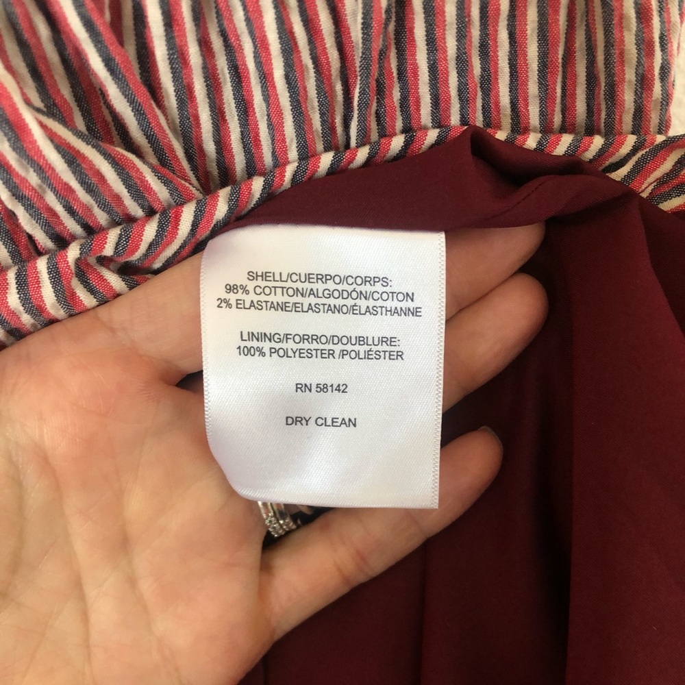 Gal Meets Glam One Shoulder Striped Seersucker Midi Dress women's size 4 - Picture 5 of 6